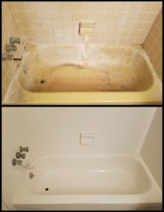 Brown and white bathtub