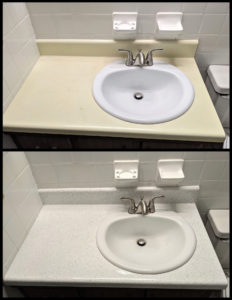 From beige to white bathroom sink